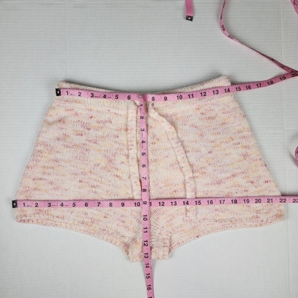 NWOT Sundown By Splendid Knit Shorts Cotton Blend Cream Pink Loungewear Size M - Picture 6 of 12
